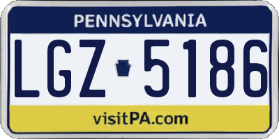 PA license plate LGZ5186
