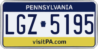 PA license plate LGZ5195