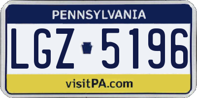 PA license plate LGZ5196