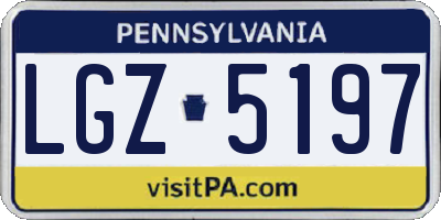 PA license plate LGZ5197