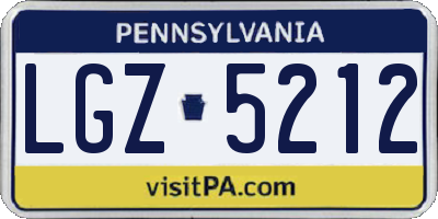 PA license plate LGZ5212
