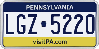 PA license plate LGZ5220