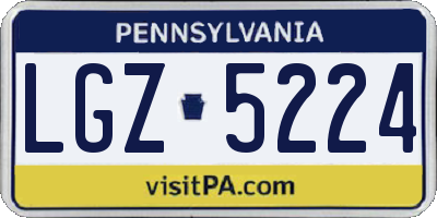 PA license plate LGZ5224