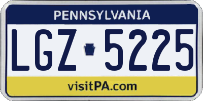 PA license plate LGZ5225