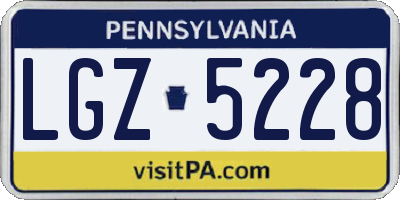 PA license plate LGZ5228