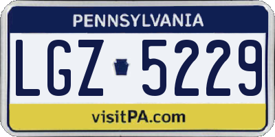 PA license plate LGZ5229
