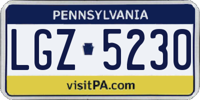 PA license plate LGZ5230