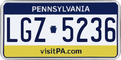 PA license plate LGZ5236