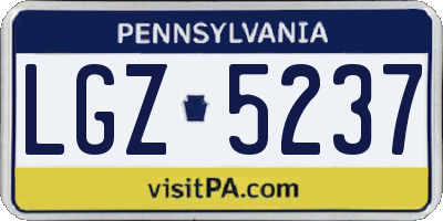 PA license plate LGZ5237