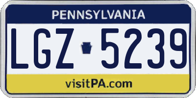 PA license plate LGZ5239