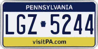 PA license plate LGZ5244