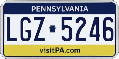 PA license plate LGZ5246
