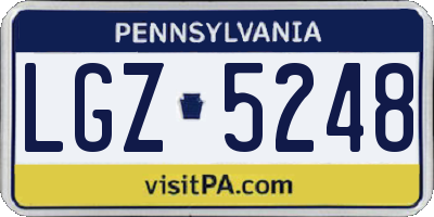 PA license plate LGZ5248
