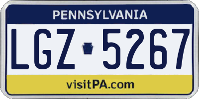 PA license plate LGZ5267