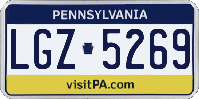 PA license plate LGZ5269