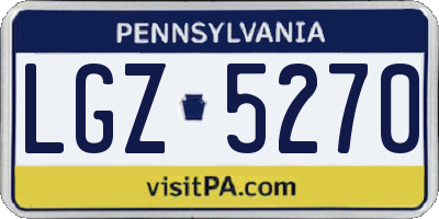 PA license plate LGZ5270
