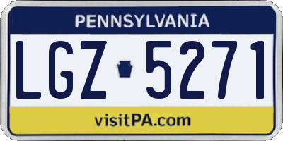PA license plate LGZ5271