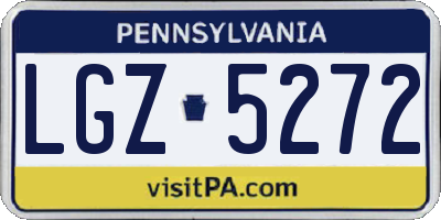 PA license plate LGZ5272