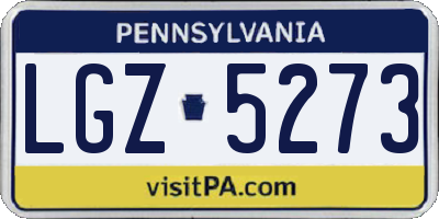 PA license plate LGZ5273