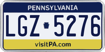 PA license plate LGZ5276
