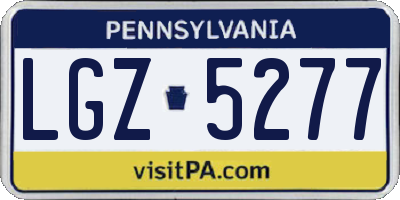 PA license plate LGZ5277
