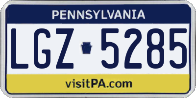 PA license plate LGZ5285
