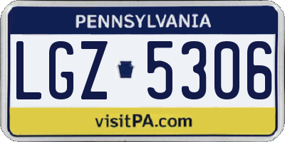 PA license plate LGZ5306