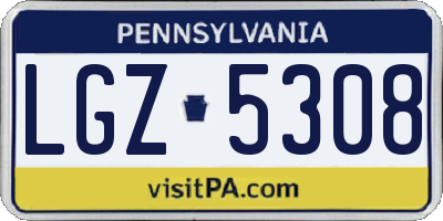 PA license plate LGZ5308