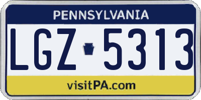 PA license plate LGZ5313