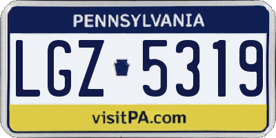 PA license plate LGZ5319
