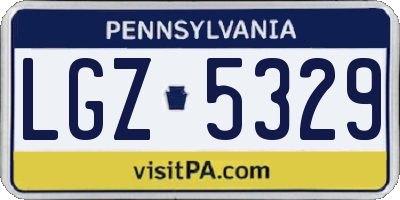 PA license plate LGZ5329