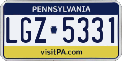 PA license plate LGZ5331