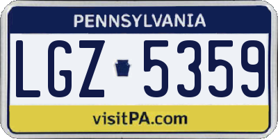 PA license plate LGZ5359