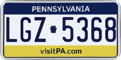 PA license plate LGZ5368