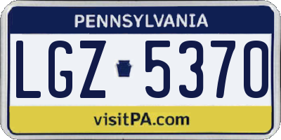 PA license plate LGZ5370