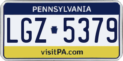 PA license plate LGZ5379