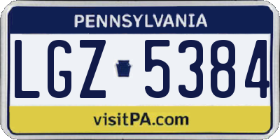 PA license plate LGZ5384