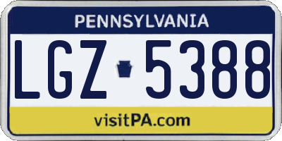 PA license plate LGZ5388