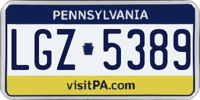 PA license plate LGZ5389