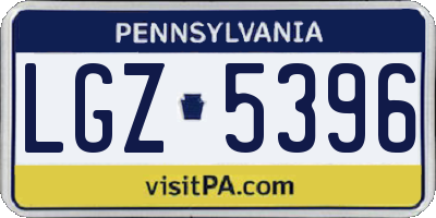 PA license plate LGZ5396