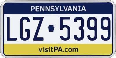 PA license plate LGZ5399