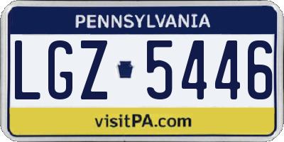 PA license plate LGZ5446