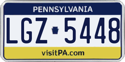PA license plate LGZ5448