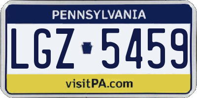 PA license plate LGZ5459