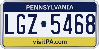 PA license plate LGZ5468