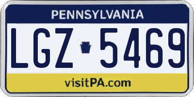 PA license plate LGZ5469