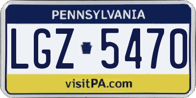 PA license plate LGZ5470