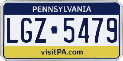 PA license plate LGZ5479