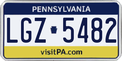 PA license plate LGZ5482