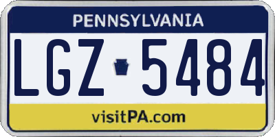 PA license plate LGZ5484
